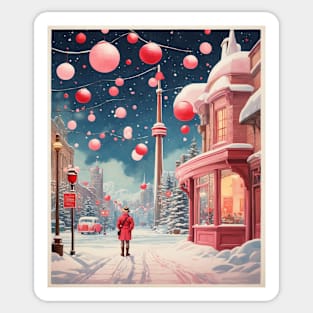 Canada Snowy Toronto Valentine's Day Travel Vintage Retro Sticker